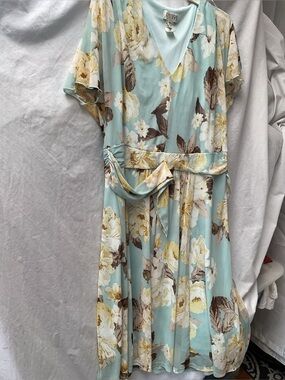ENFOCUS Studio Mint Floral V-Neck Wrap Dress